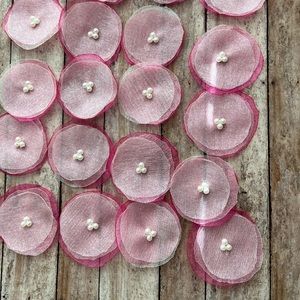 Hand made two color organza flowers for apliques